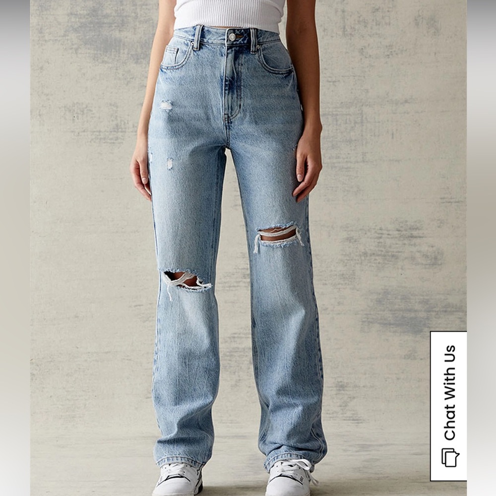 Pacsun Eco light blue high rise ripped 90’s boyfriend jeans
